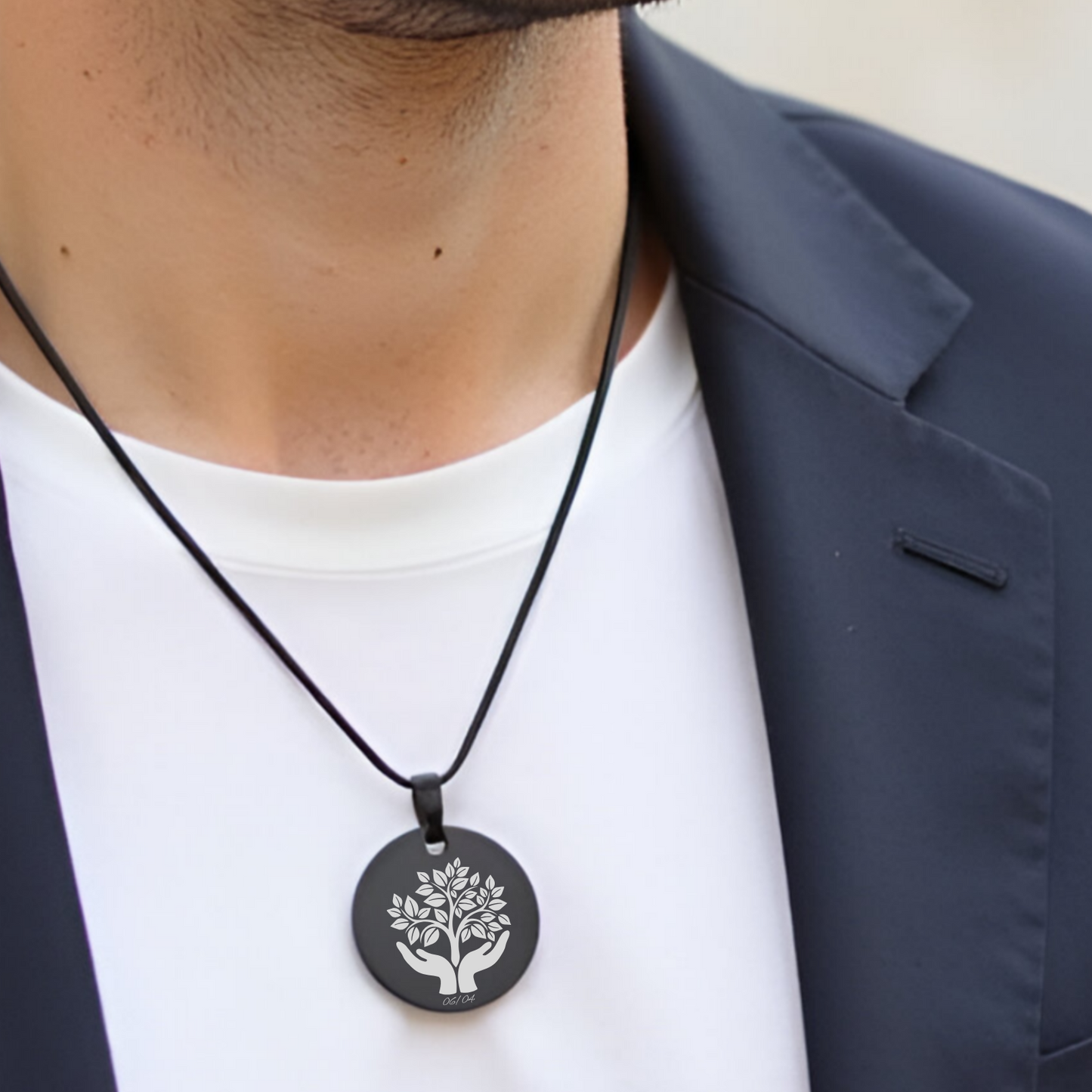 Custom Engraved Circle Necklace