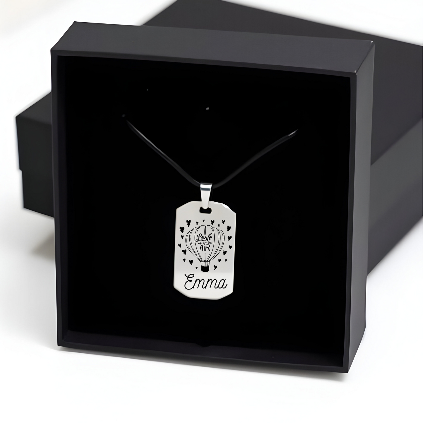 Personalized Love Tag Necklace – Custom Engraved Pendant