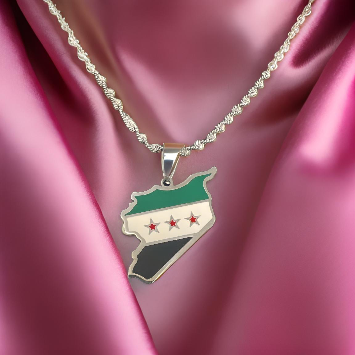 Free Syria Map Necklace