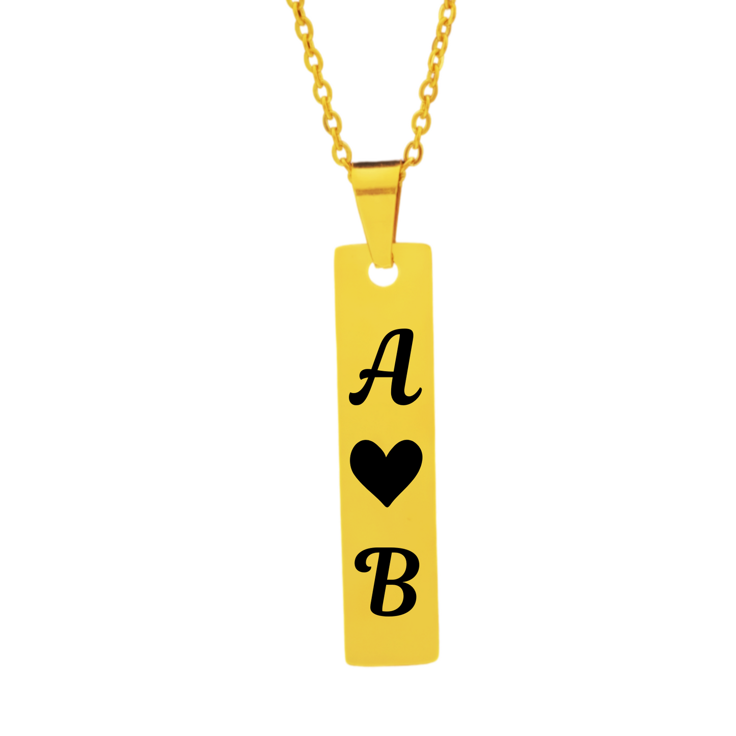 Personalized Vertical Bar Pendant Necklace – Customizable Design