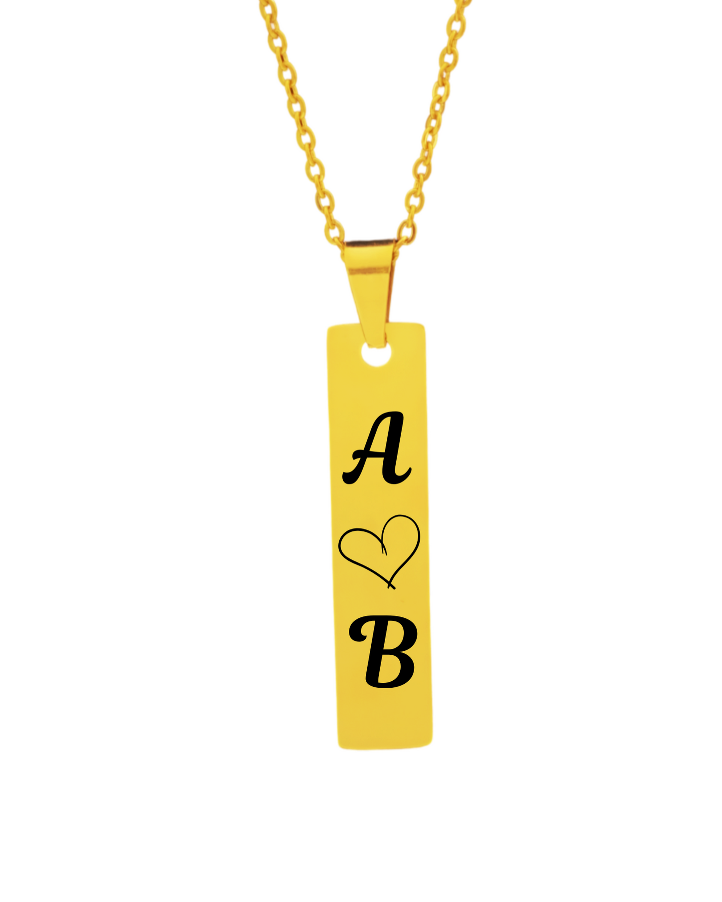Personalized Vertical Bar Pendant Necklace – Customizable Design