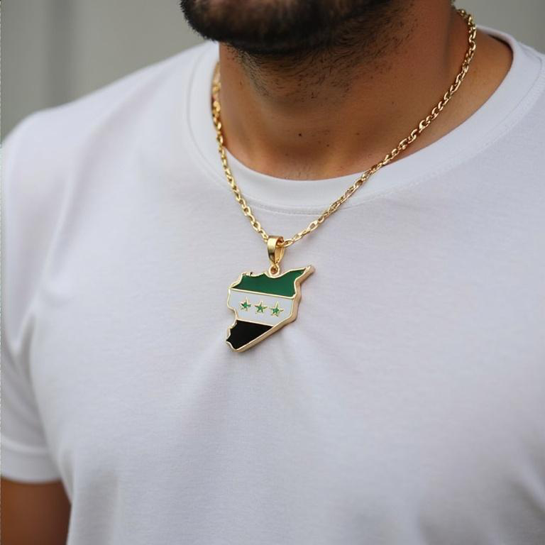 Free Syria Map Necklace