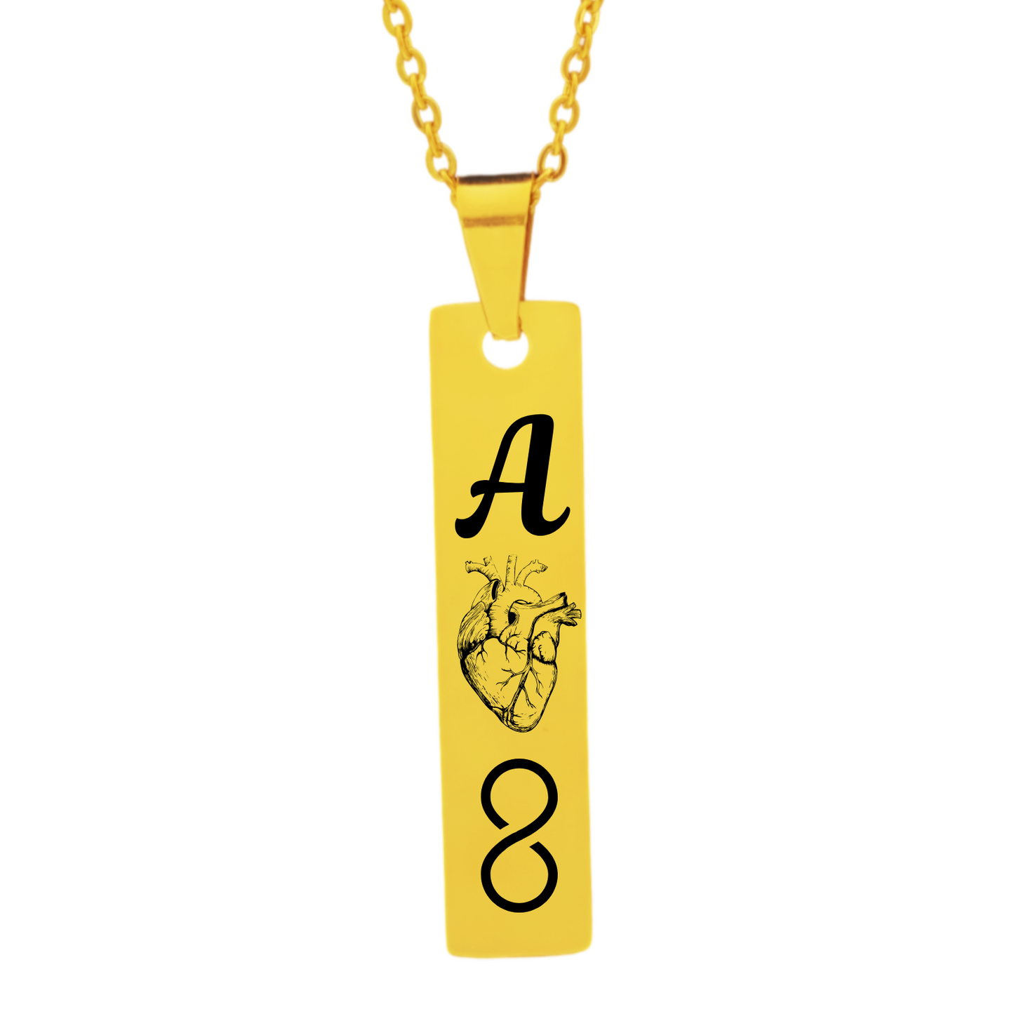 Personalized Vertical Bar Pendant Necklace – Customizable Design