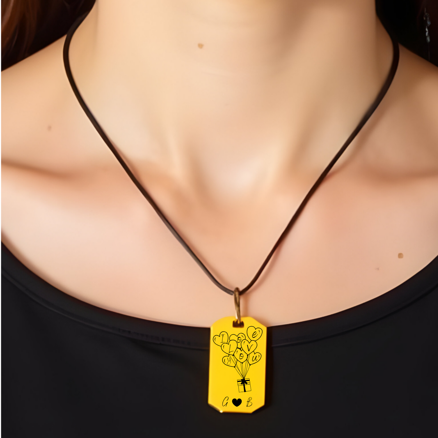 Personalized Love Tag Necklace – Custom Engraved Pendant