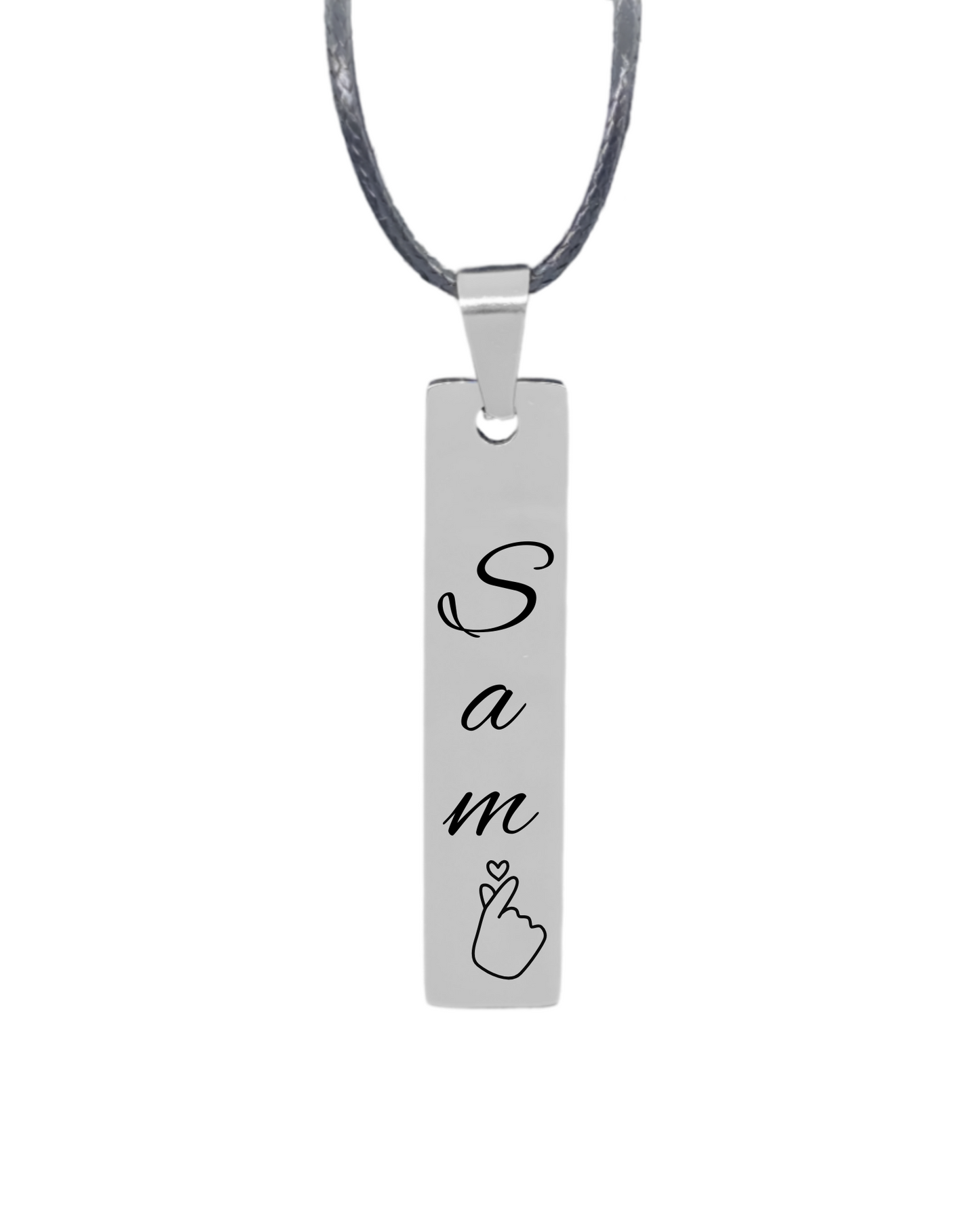 Personalized Vertical Bar Pendant Necklace – Customizable Design