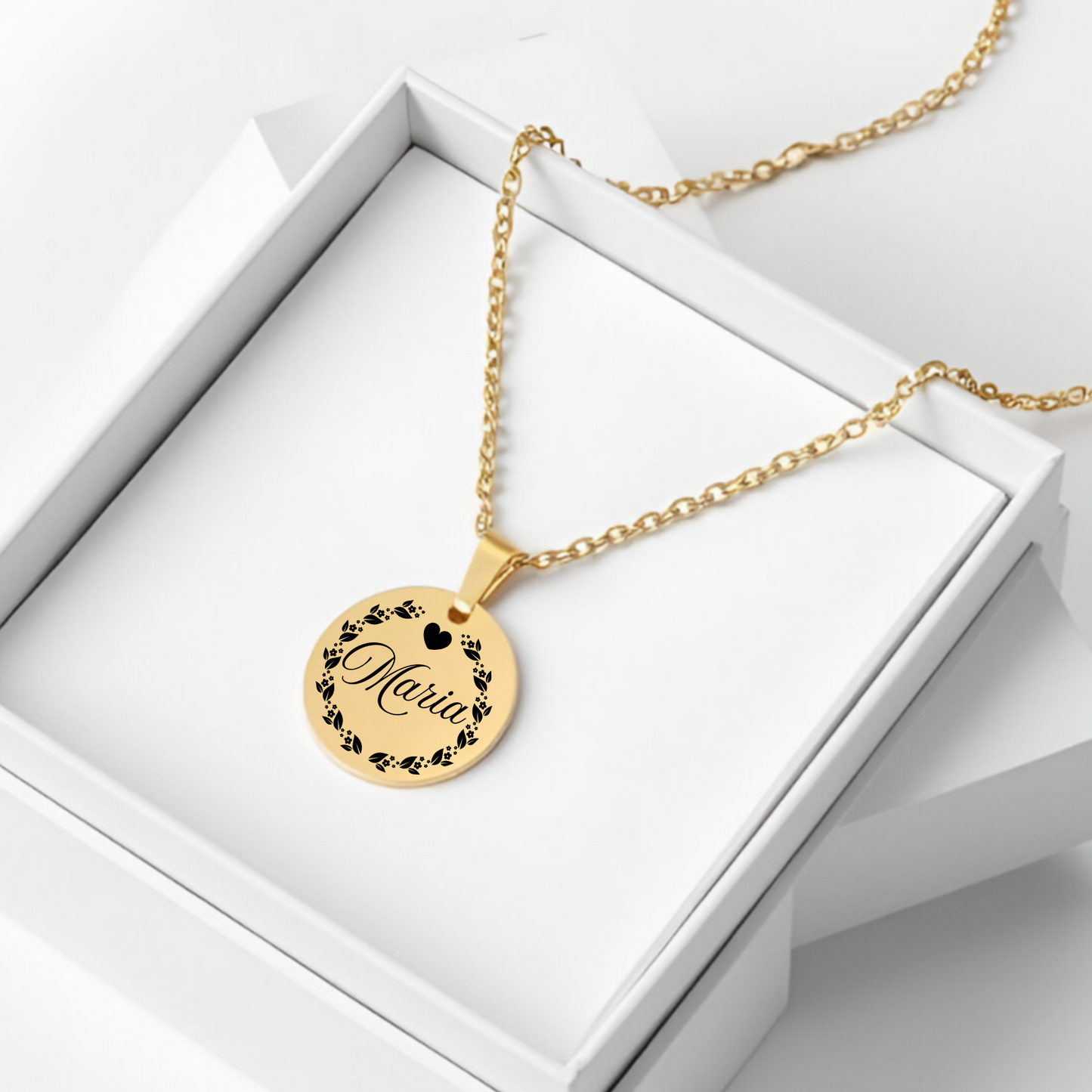 Custom Engraved Circle Necklace