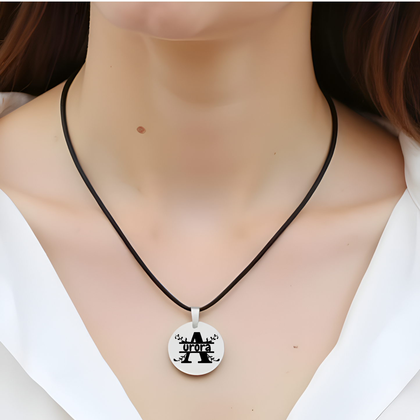 Custom Engraved Circle Necklace