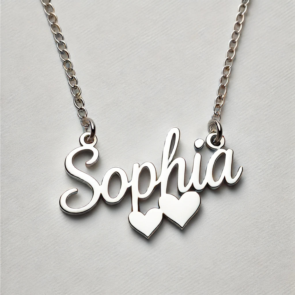 Personalized 'Sophia' Necklace in Sterling Silver 925 - Handcrafted by La Voila