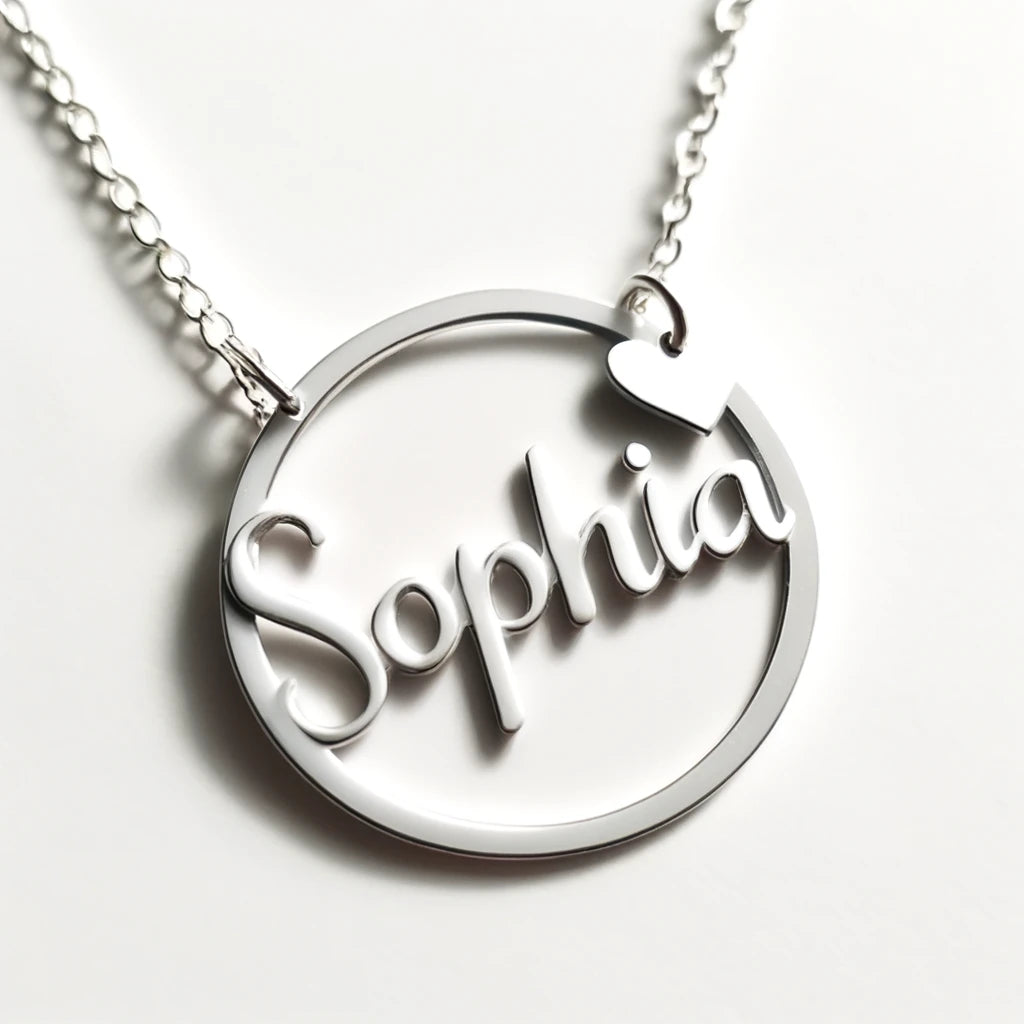 Personalized 'Sophia' Necklace in Sterling Silver 925 - Handcrafted by La Voila