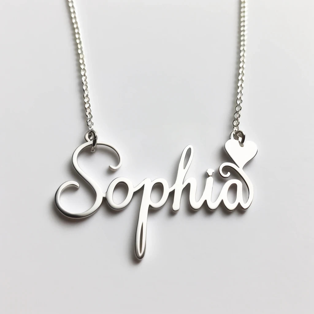 Personalized 'Sophia' Necklace in Sterling Silver 925 - Handcrafted by La Voila