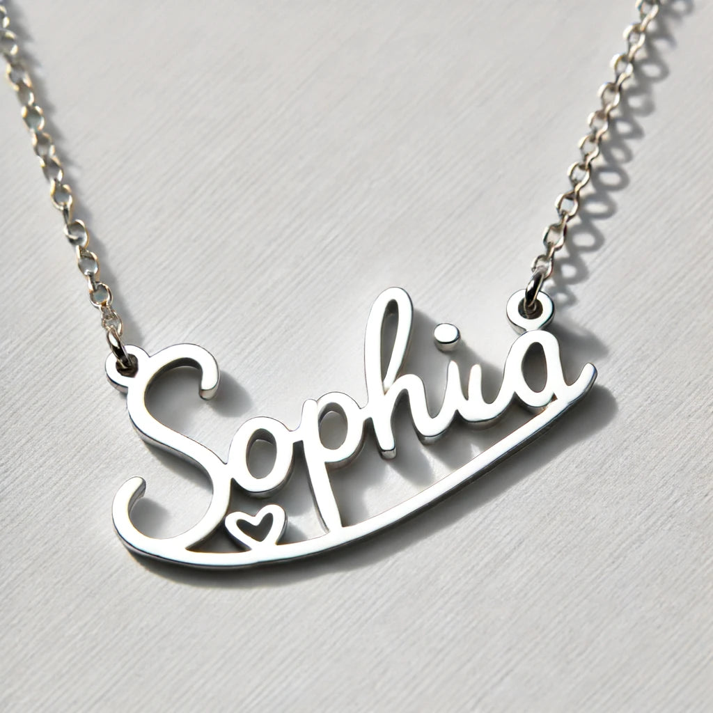 Personalized 'Sophia' Necklace in Sterling Silver 925 - Handcrafted by La Voila