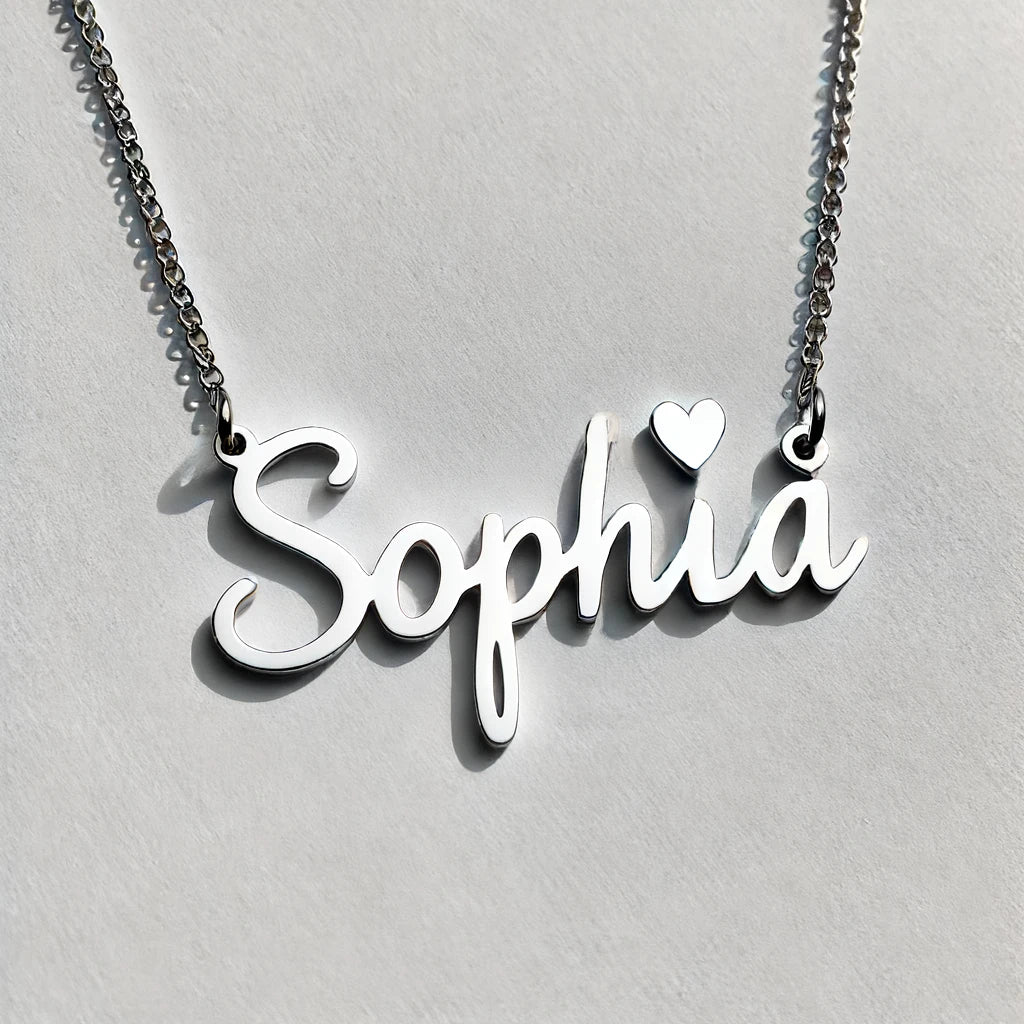 Personalized 'Sophia' Necklace in Sterling Silver 925 - Handcrafted by La Voila