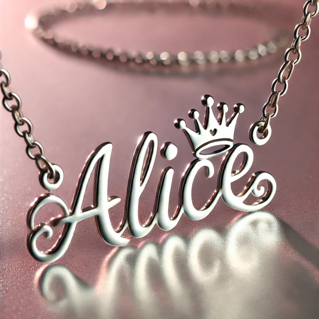 Exquisite 'Alice' Personalized Necklace - Sterling Silver 925, Handcrafted
