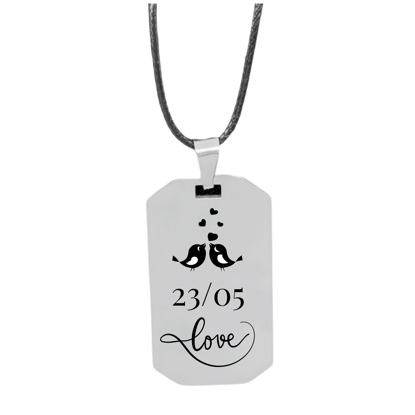 Personalized Love Tag Necklace – Custom Engraved Pendant