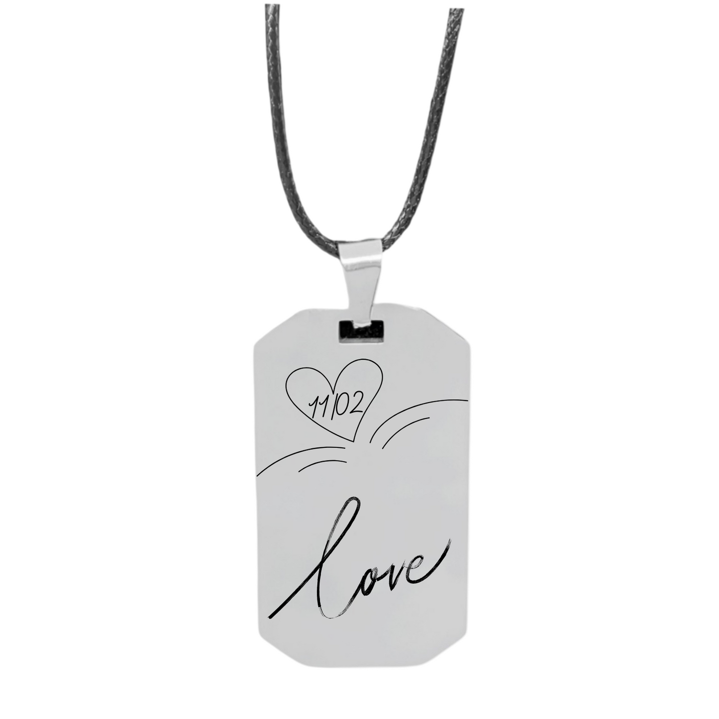 Personalized Love Tag Necklace – Custom Engraved Pendant