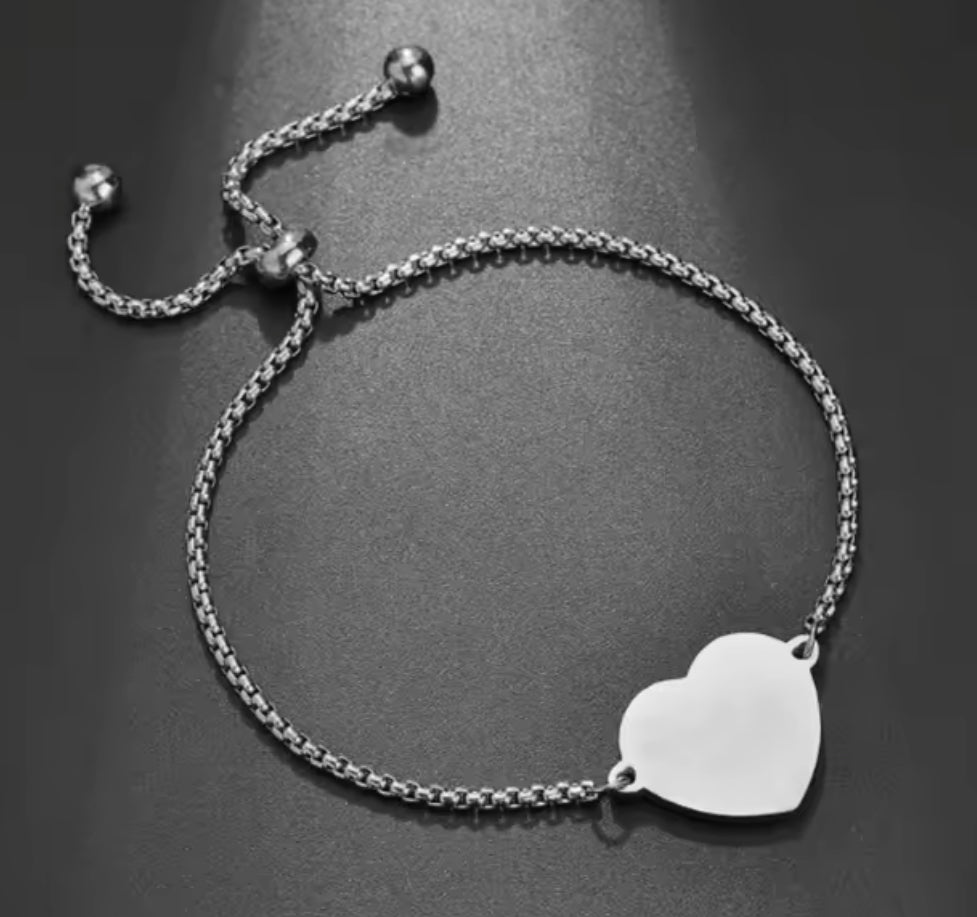 Personalized Heart Bracelet