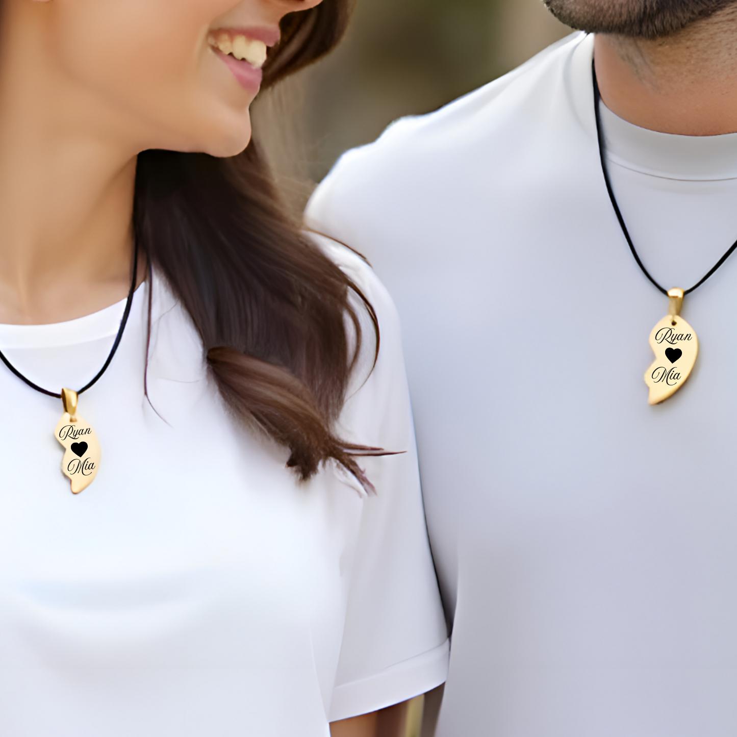 Custom Engraved Couple Necklace – Personalized Names
