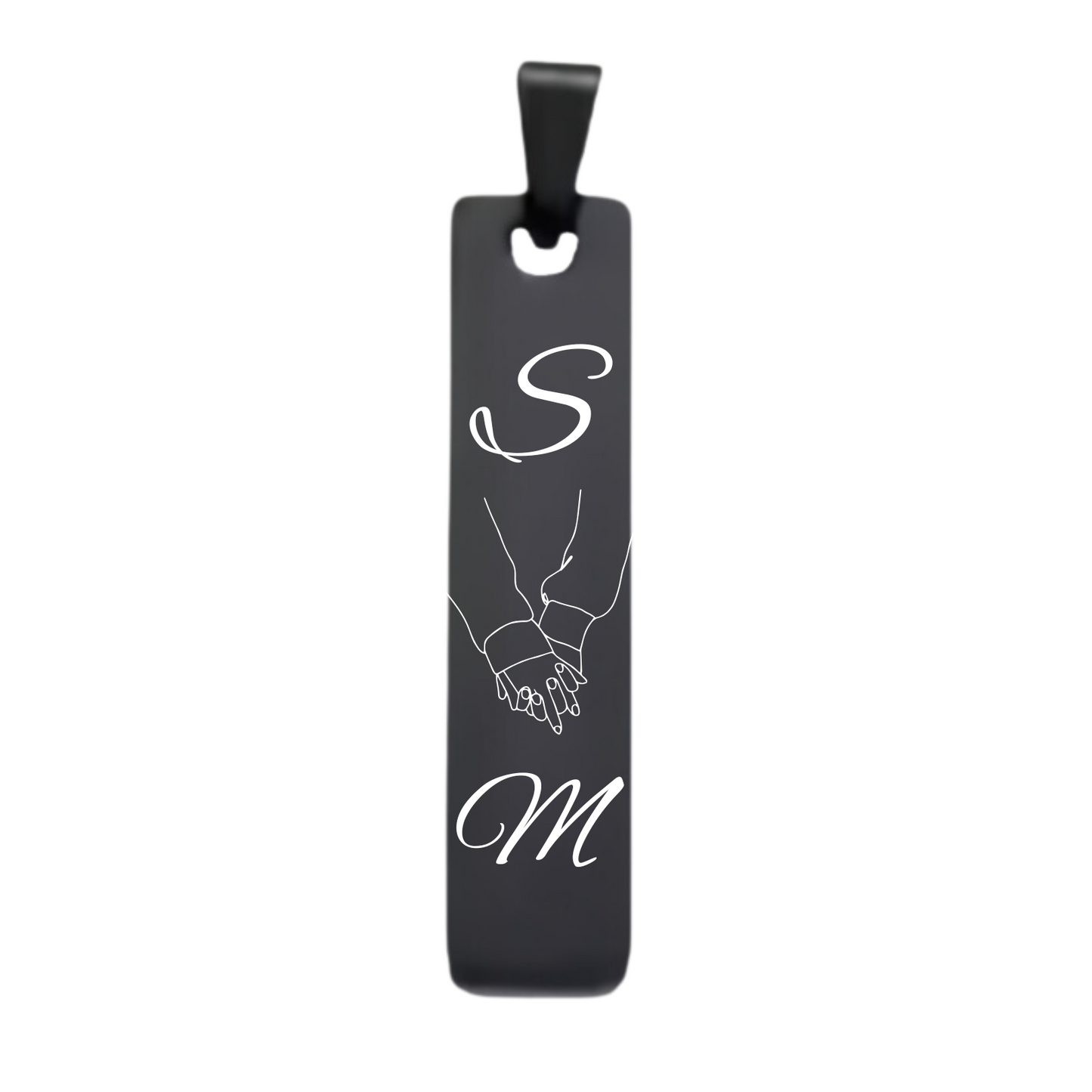 Personalized Vertical Bar Pendant Necklace – Customizable Design