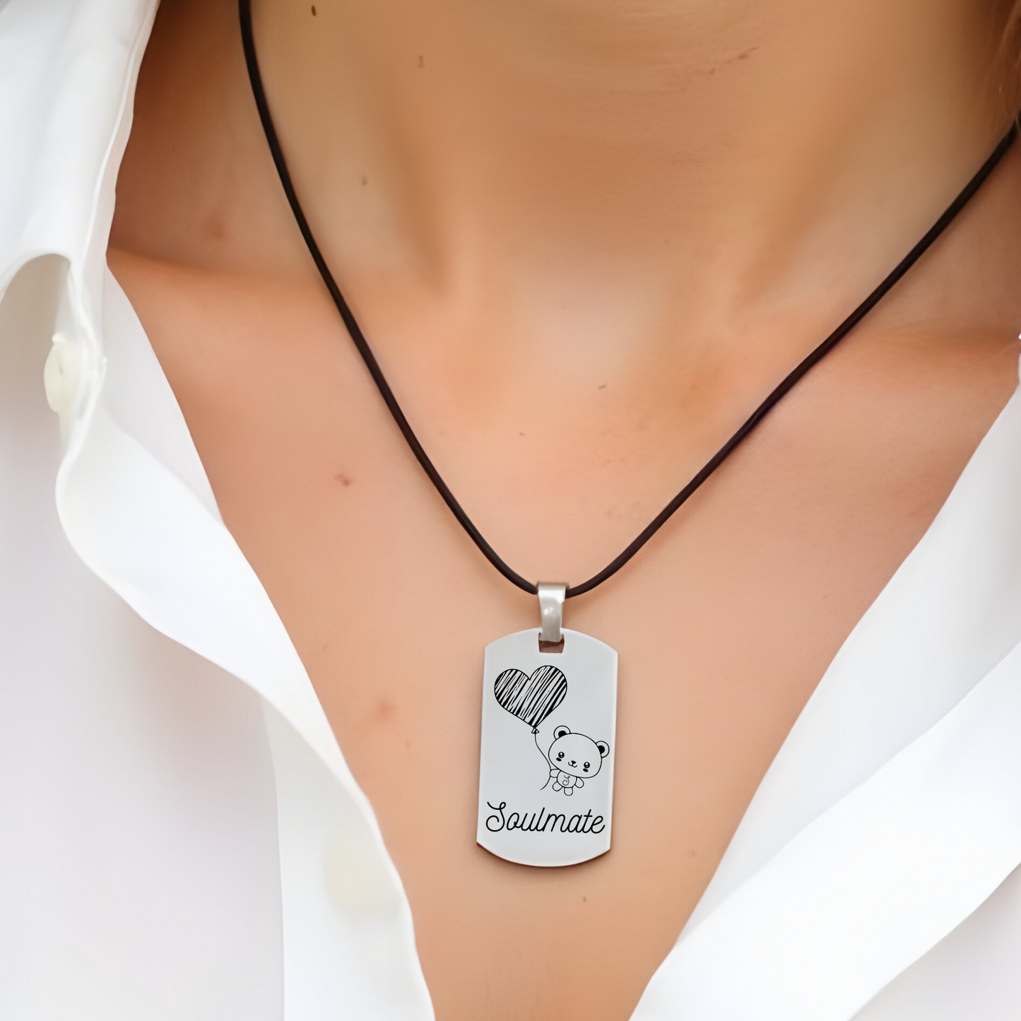 Personalized Love Tag Necklace – Custom Engraved Pendant