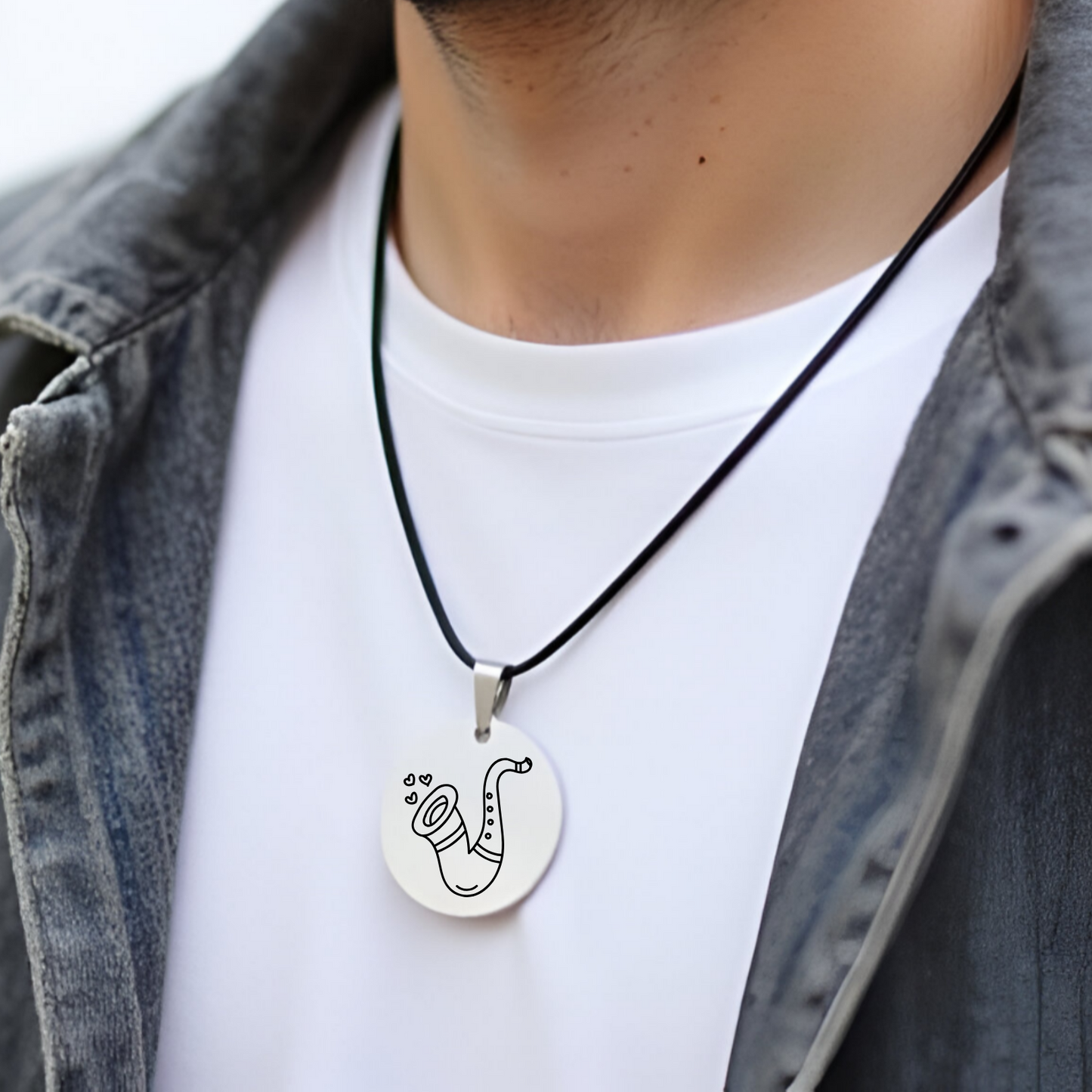 Custom Engraved Circle Necklace