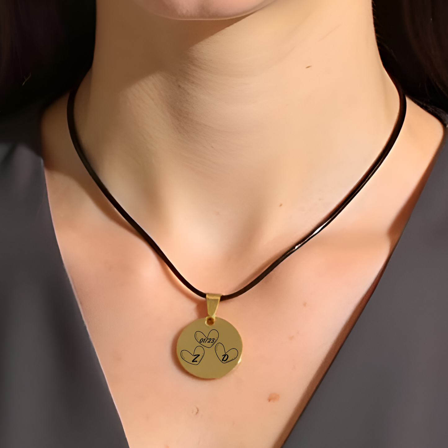 Custom Engraved Circle Necklace