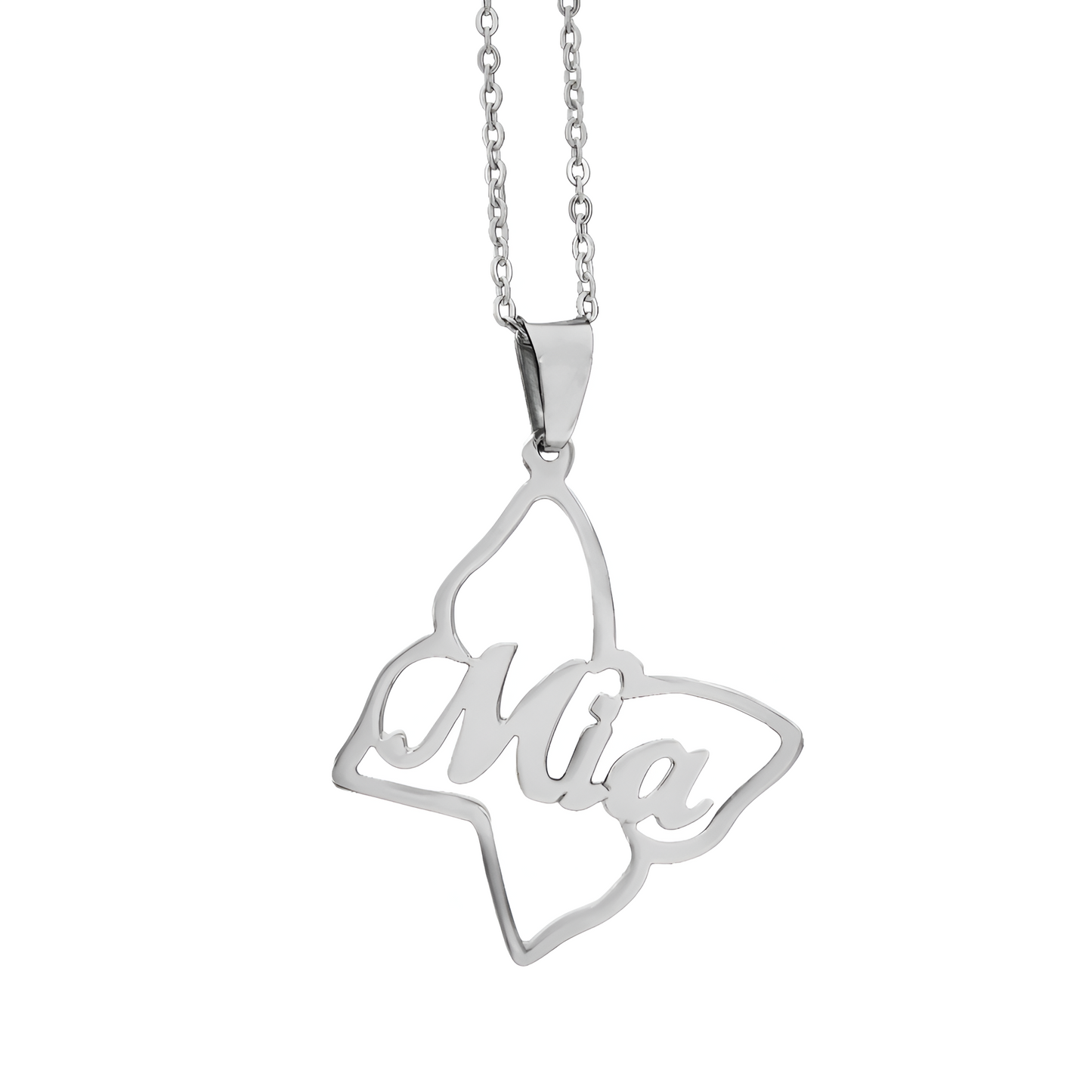 Butterfly Elegance: Personalized Sterling Silver Necklace