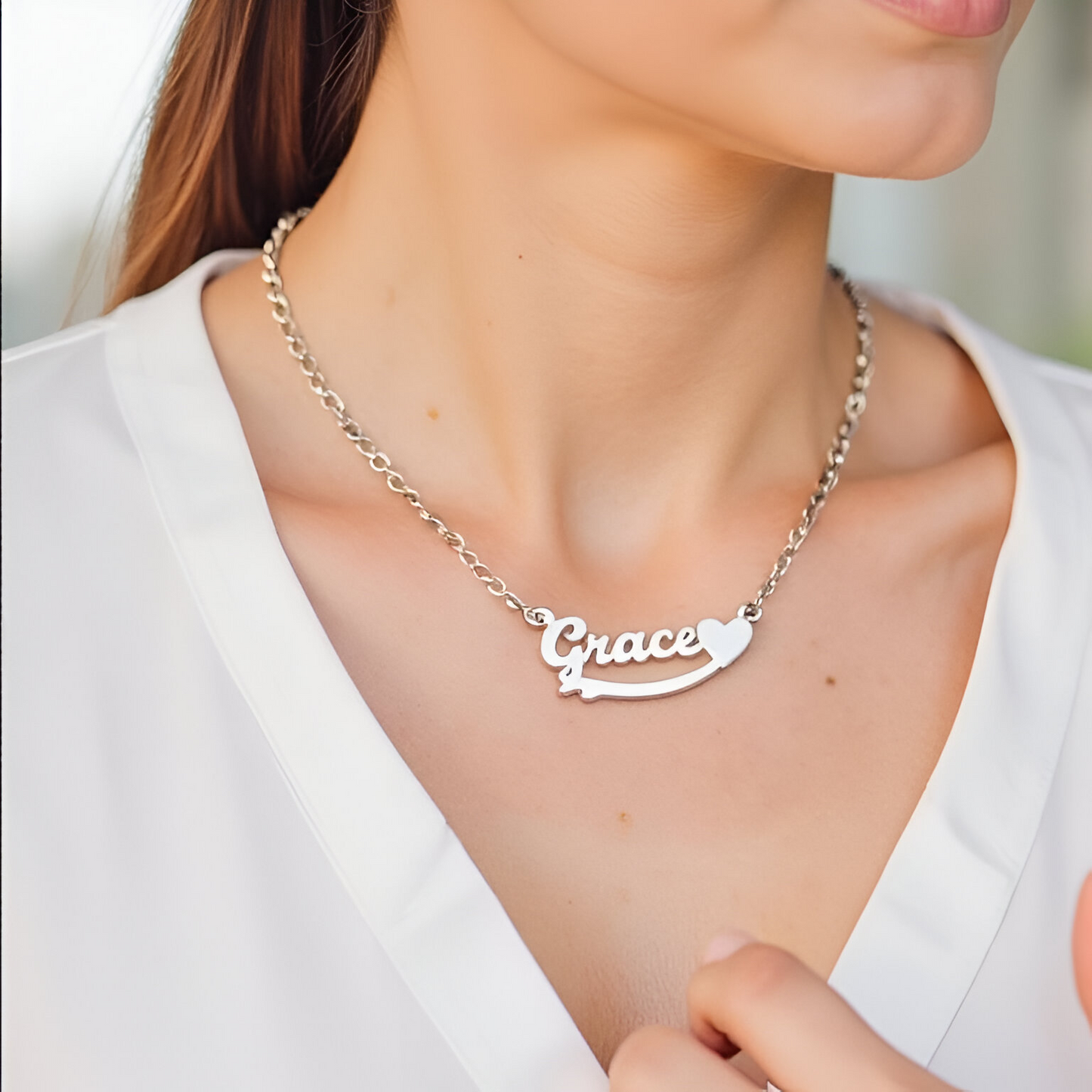Graceful Love Custom Silver Necklace