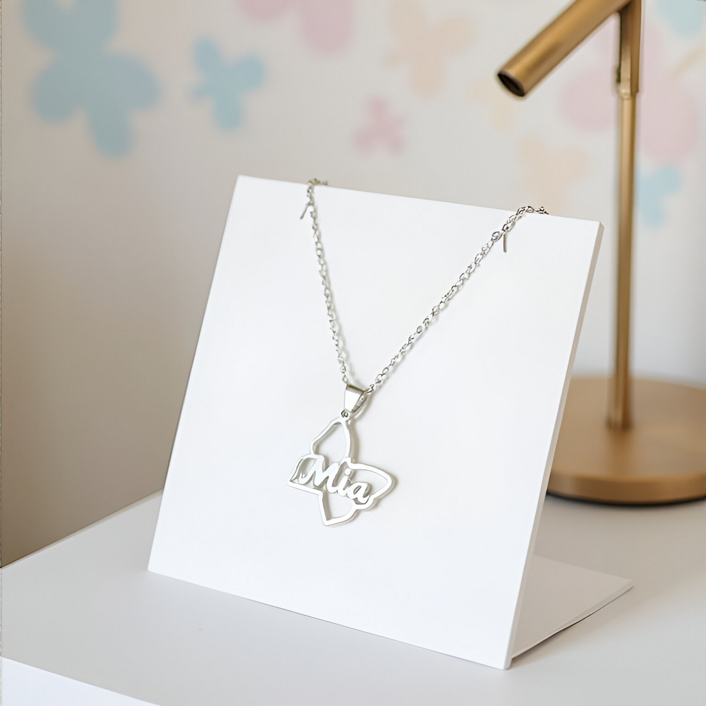 Butterfly Elegance: Personalized Sterling Silver Necklace