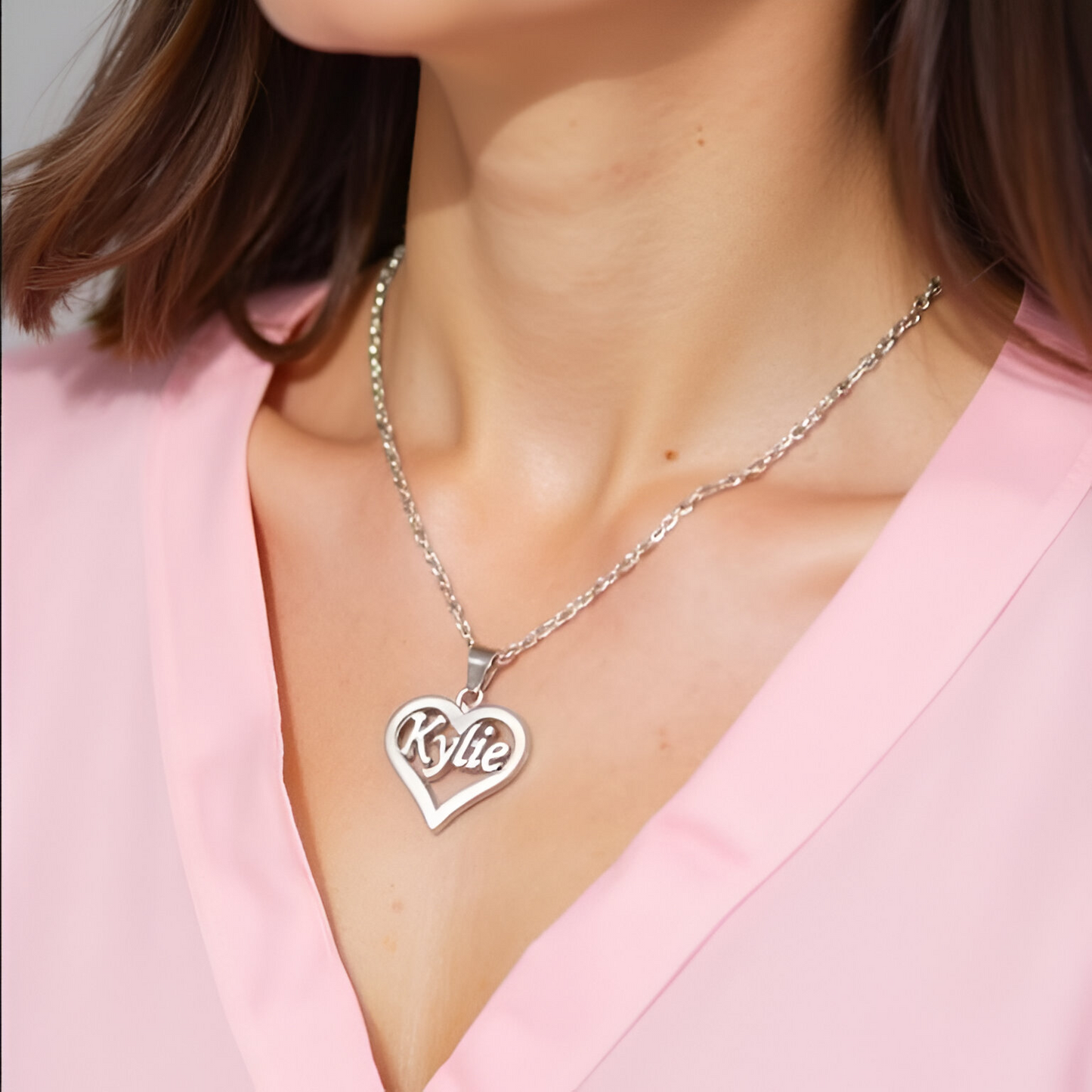 Eternal Heart Personalized Sterling Silver Necklace
