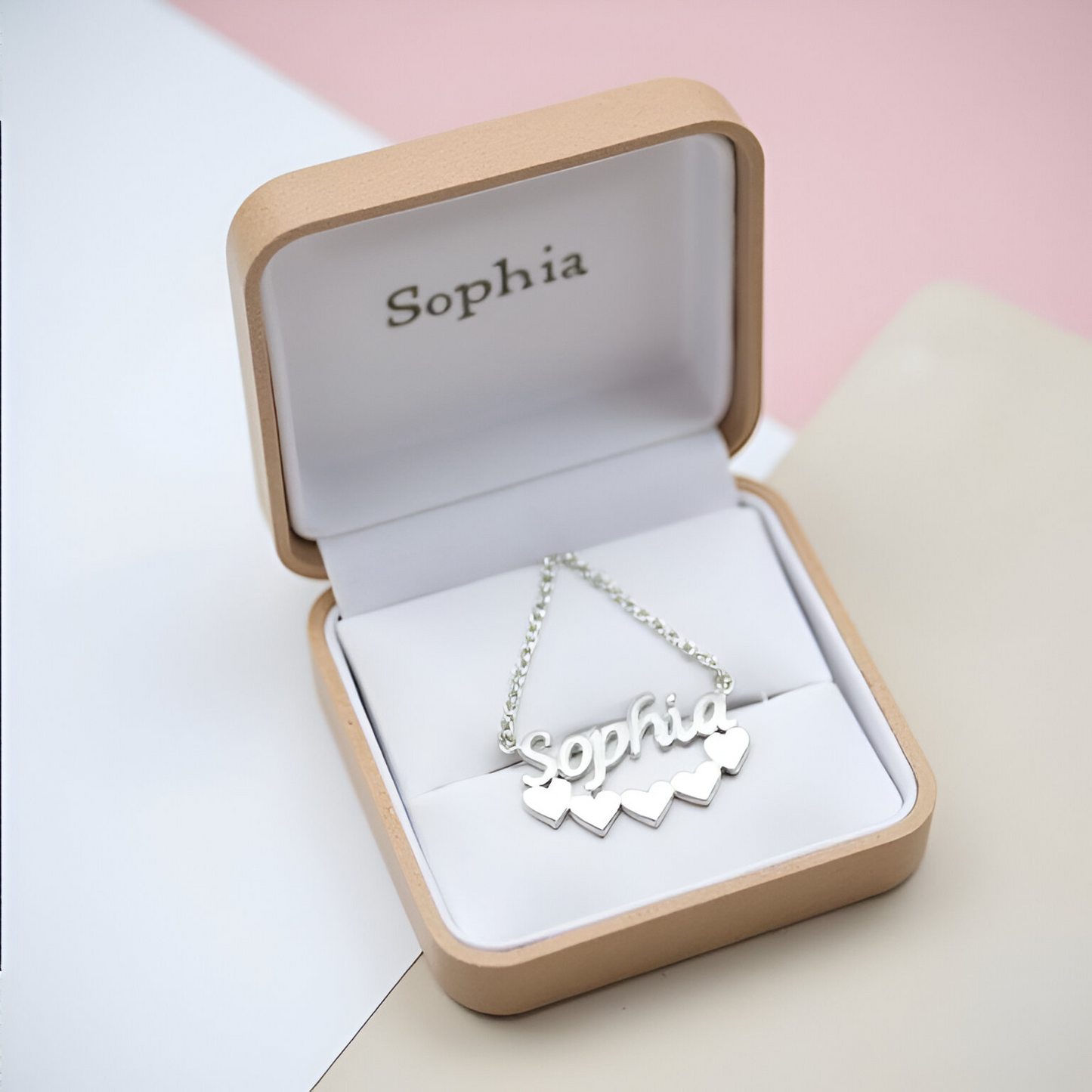 Personalized Silver Heart Name Necklace