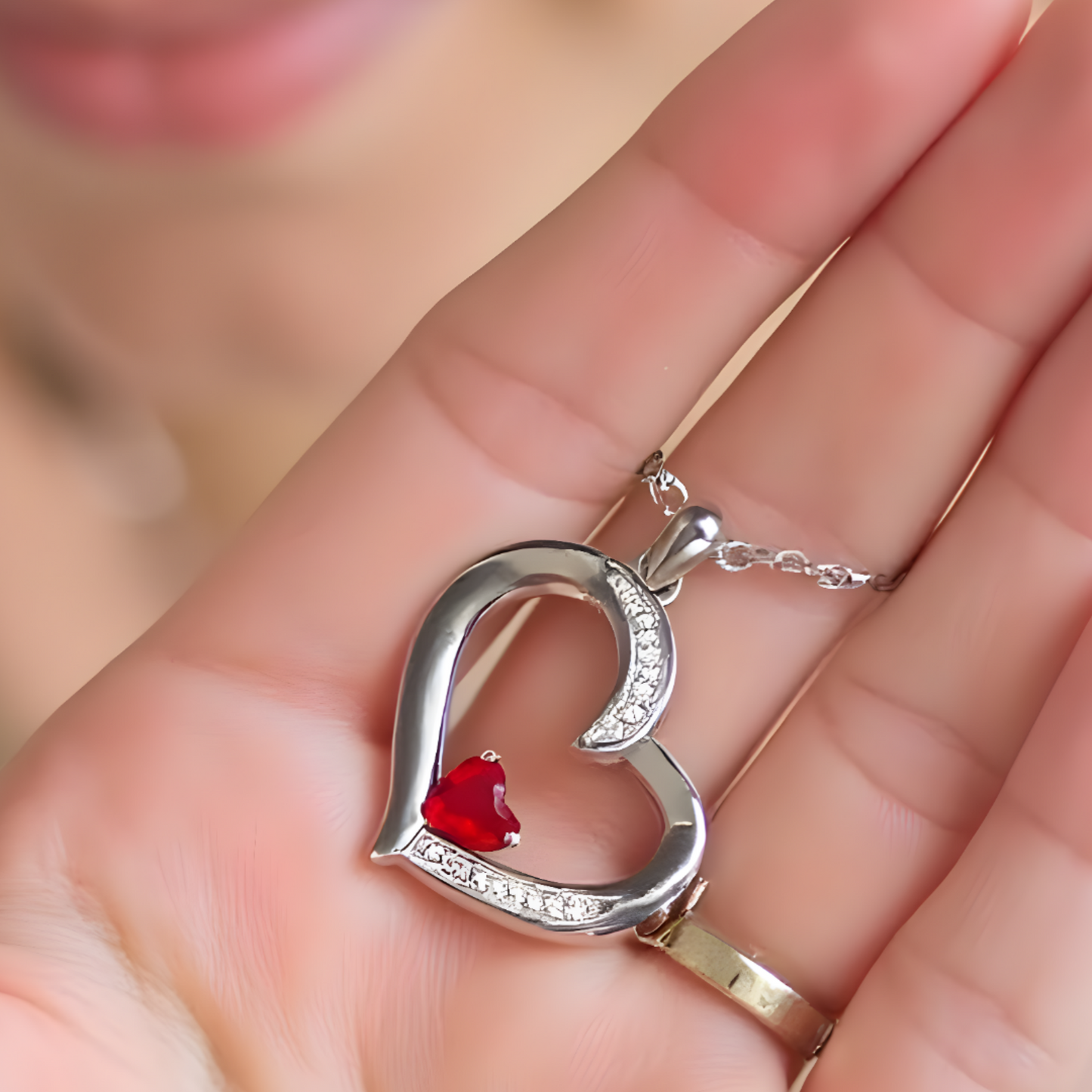 Personalized Birthstone Heart Necklace