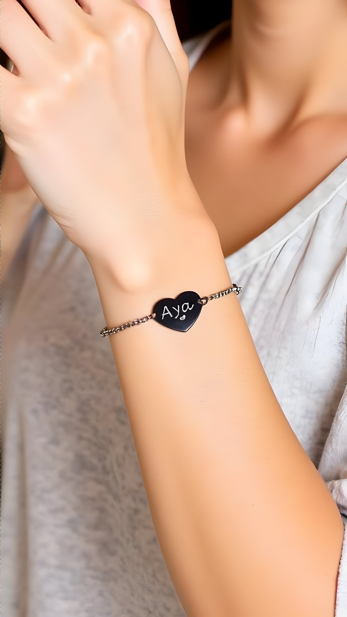 Personalized Heart Bracelet