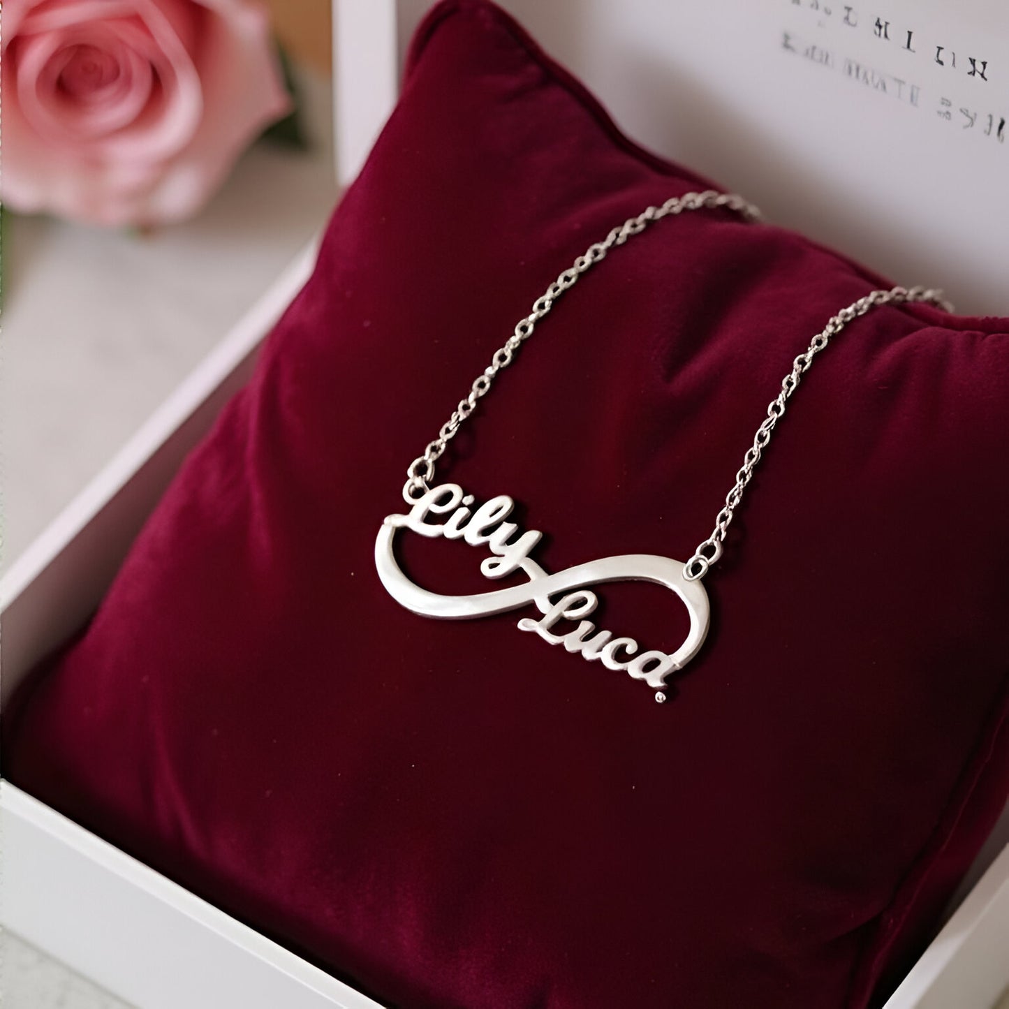 Love Personalized Sterling Silver Necklace Infinite