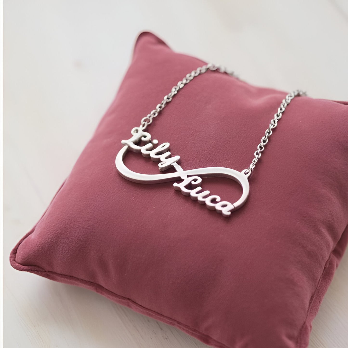 Love Personalized Sterling Silver Necklace Infinite