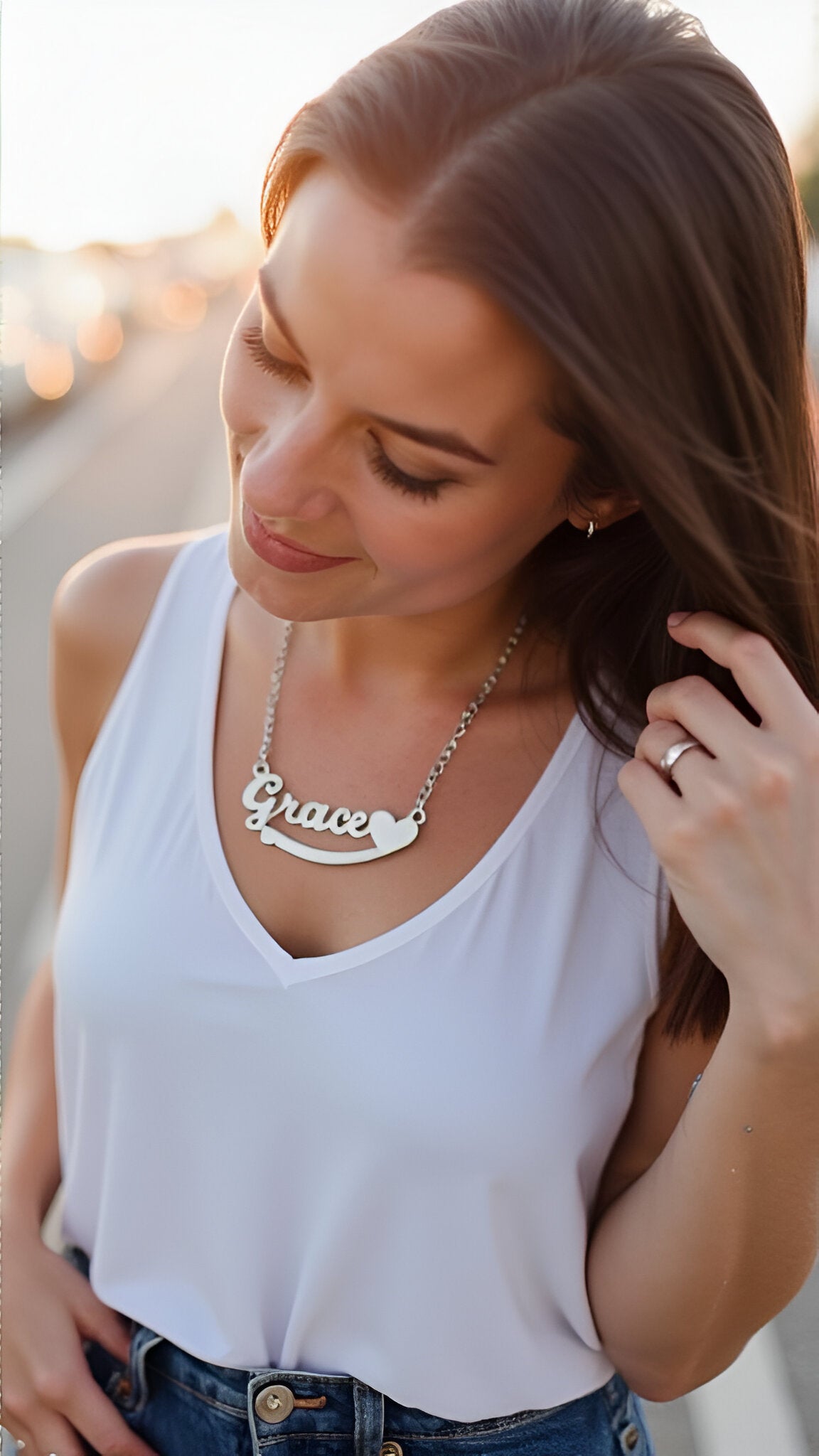 Graceful Love Custom Silver Necklace