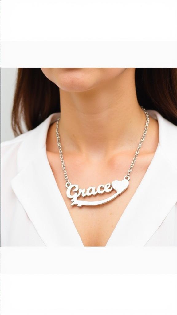 Graceful Love Custom Silver Necklace