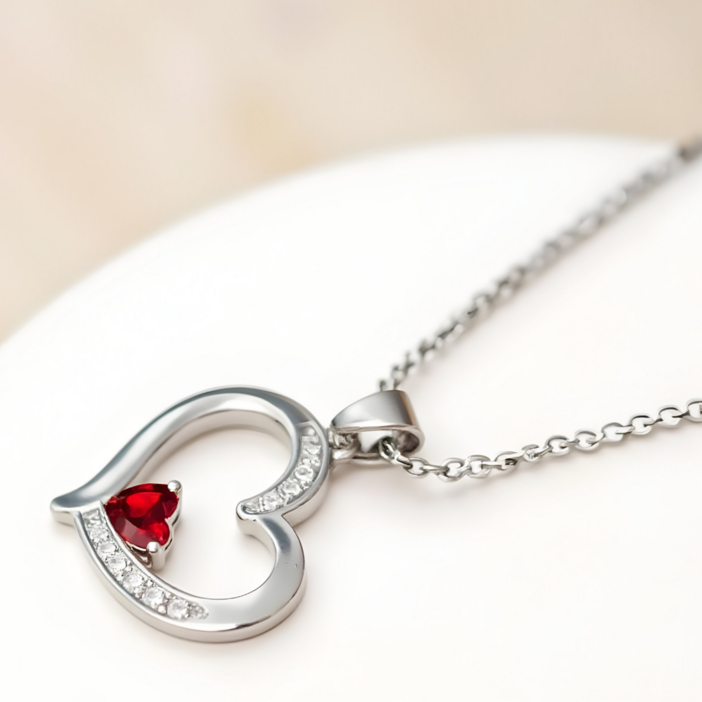Personalized Birthstone Heart Necklace