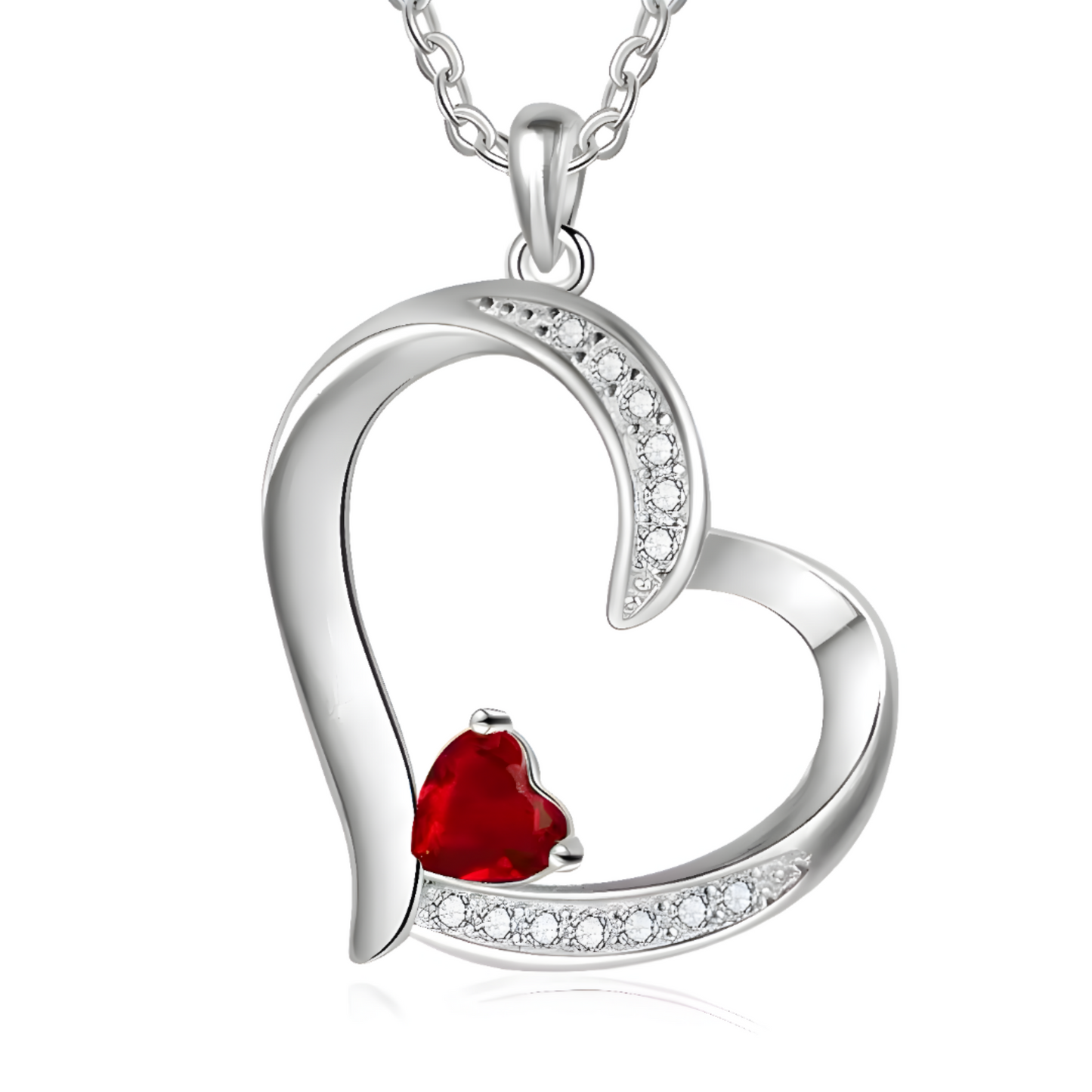 Personalized Birthstone Heart Necklace