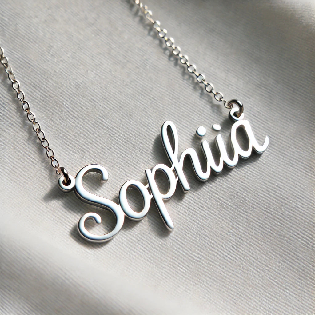 Personalized 'Sophia' Necklace in Sterling Silver 925 - Handcrafted by La Voila