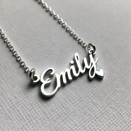 Elegant "Emily" Custom Silver Necklace – Unique Design by La Voila Jewelry