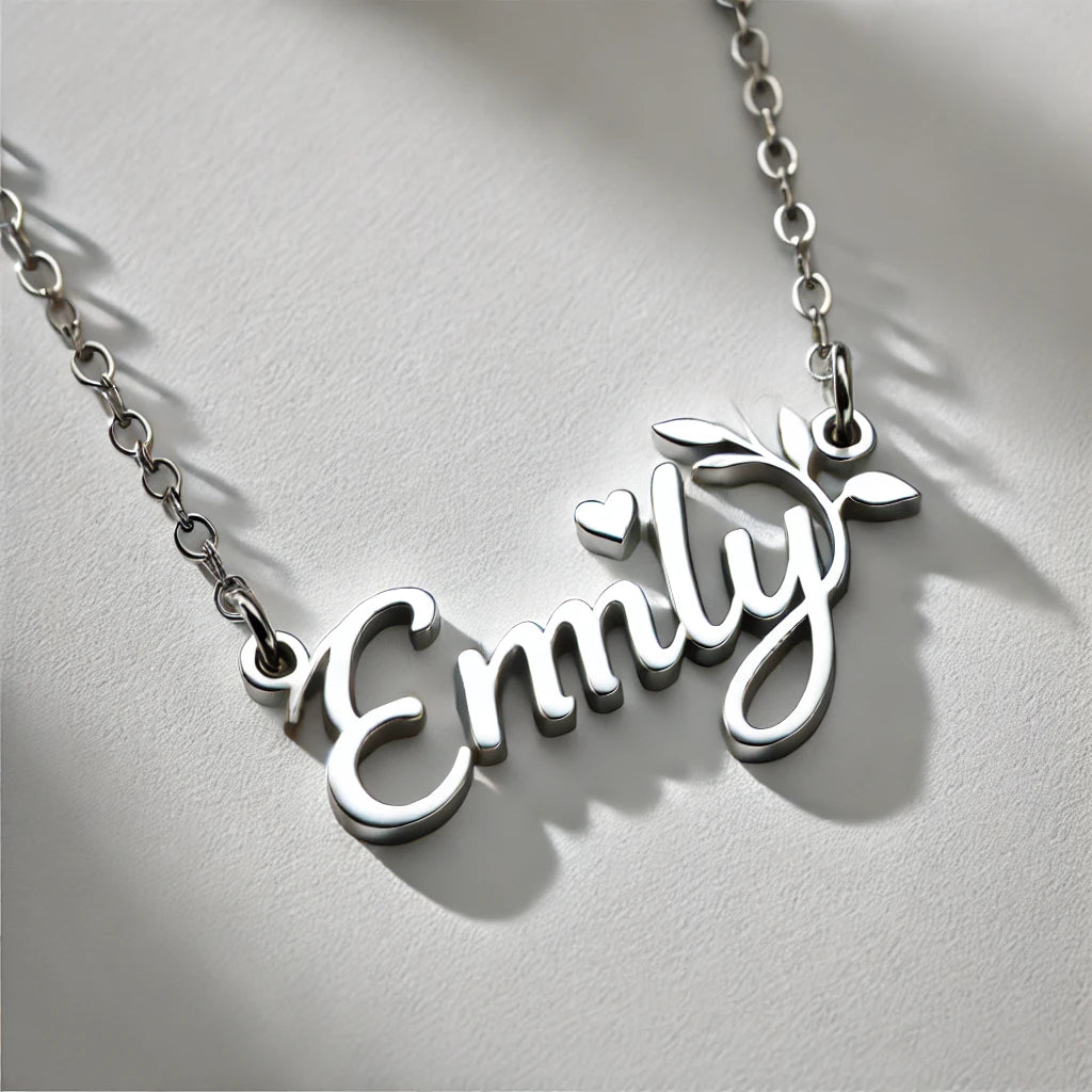 Elegant "Emily" Custom Silver Necklace – Unique Design by La Voila Jewelry