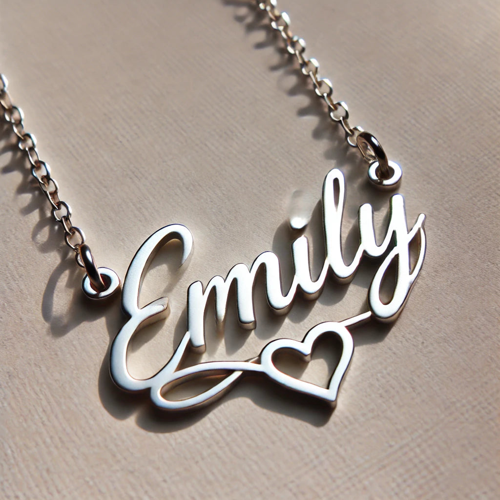Elegant "Emily" Custom Silver Necklace – Unique Design by La Voila Jewelry