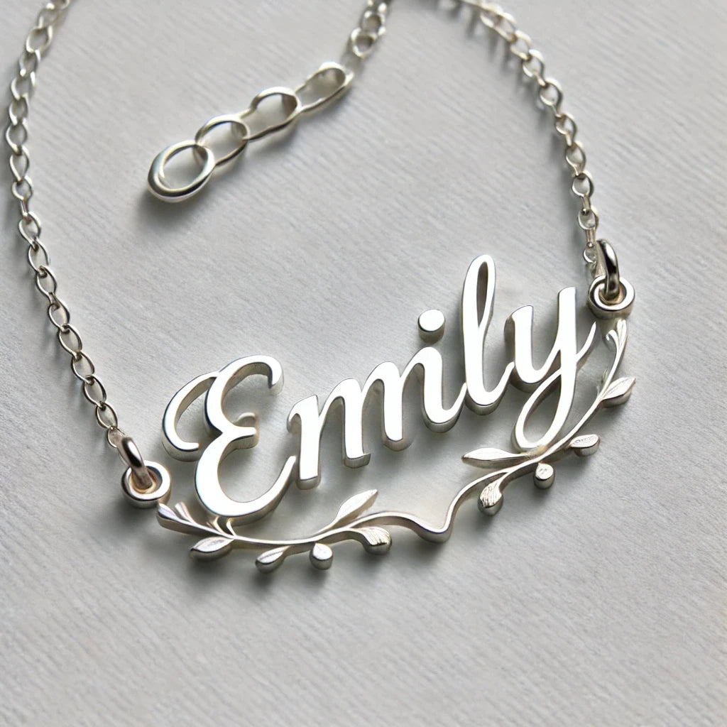 Elegant "Emily" Custom Silver Necklace – Unique Design by La Voila Jewelry
