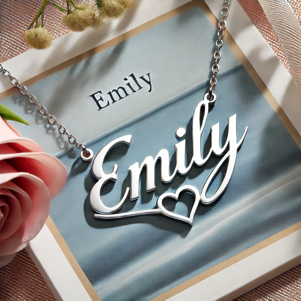 Elegant "Emily" Custom Silver Necklace – Unique Design by La Voila Jewelry