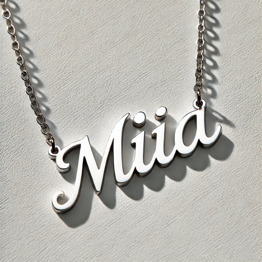 Custom Sterling Silver 'Mia' Necklace with Whimsical Vines and Hearts - La Voila Jewelry