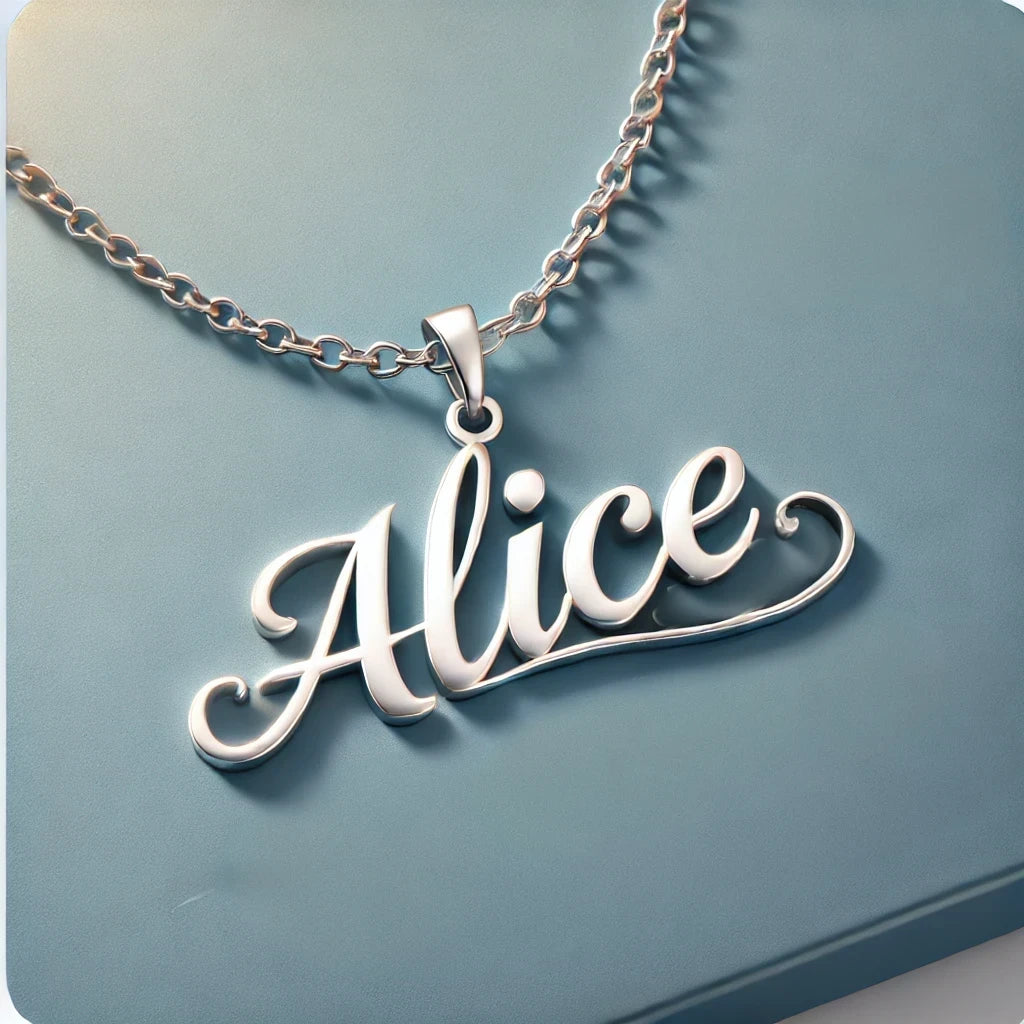 Exquisite 'Alice' Personalized Necklace - Sterling Silver 925, Handcrafted