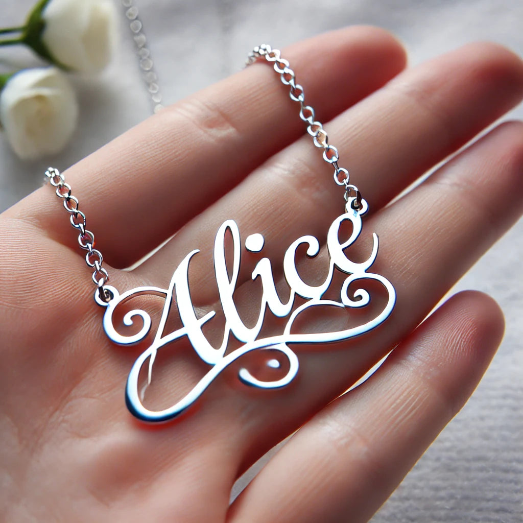 Alice name necklace clearance