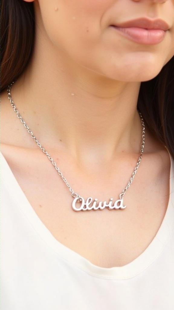 Customized Silver Necklace with Name