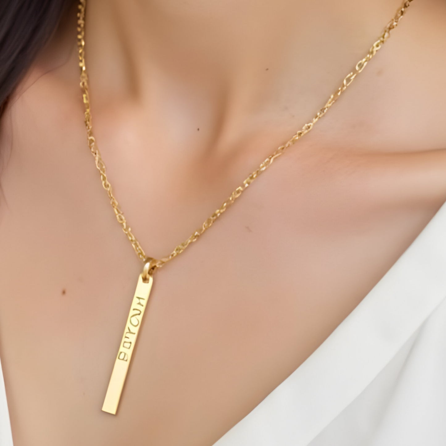 Love Bar - Engraved Necklace Name For Men and Women