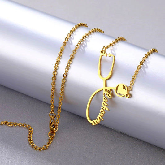 Sterling silver 925 & Gold 14k plated Doctor Necklace